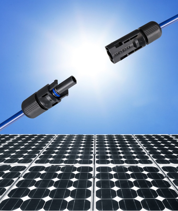 solar connectors with sunlight background