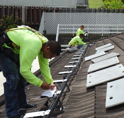 Hawaiian microinverter installation.