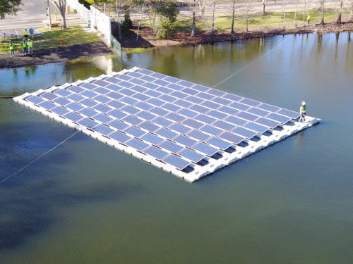 A floating solar array in Orlando, Florida