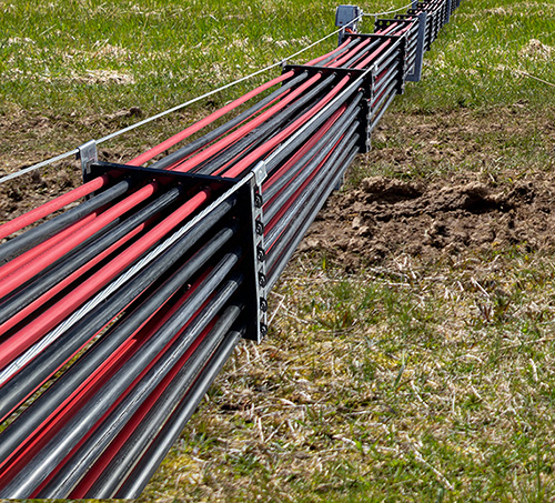 Wires at solar project